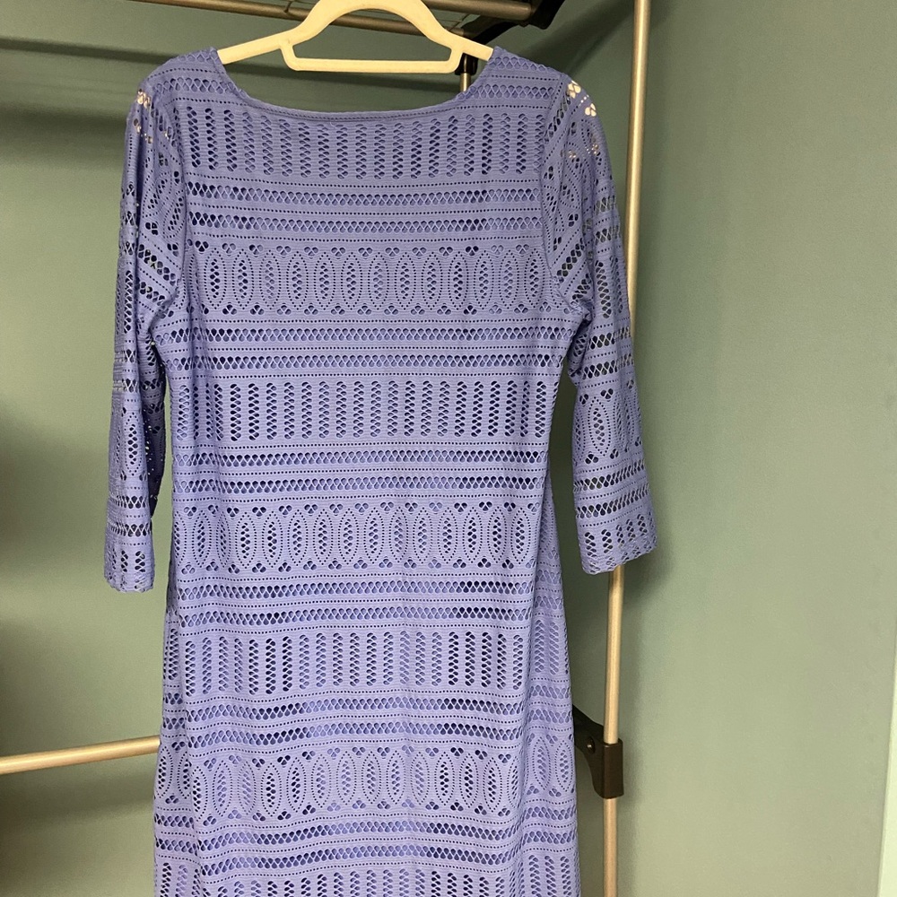 Dana Buchman Purple Crochet Overlay Dress Size M